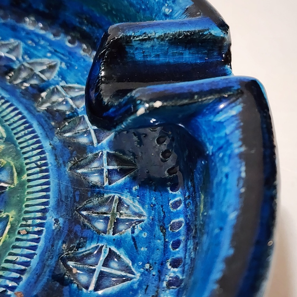 VINTAGE ALDO LONDI BITOSSI RAYMOR ITALY RIMINI BLUE X-LARGE 9.5 IN ASHTRAY DISH - Picture 14 of 15